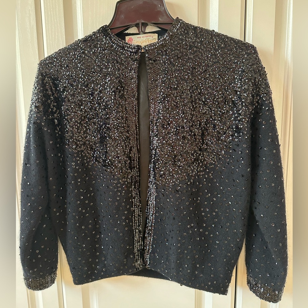 Dragon House Hand Decorated Sweater Cardigan M